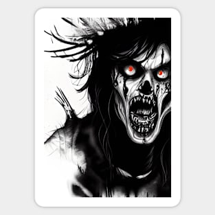 RED EYED CREEPY HALLOWEEN ZOMBIE Sticker